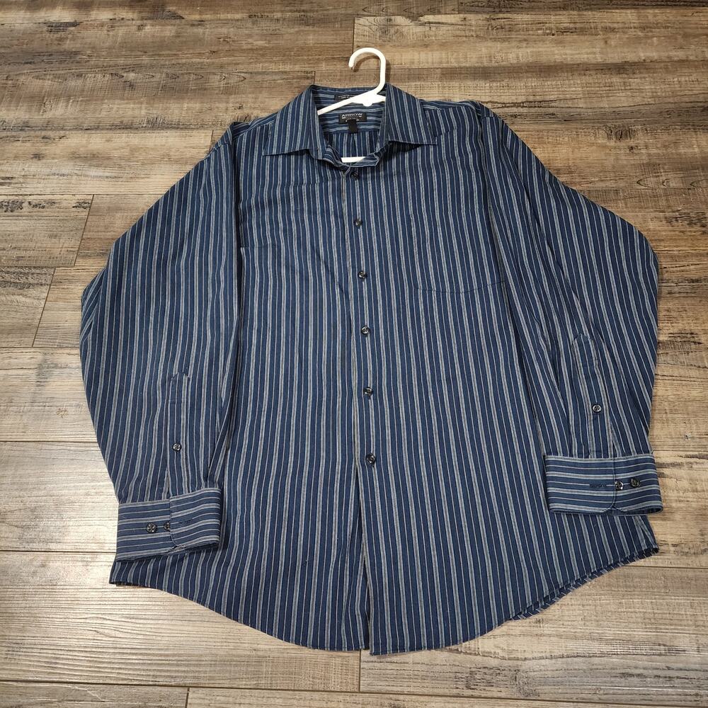 Arrow fitted men's button down striped shirt wrinkle free size Large  2207
